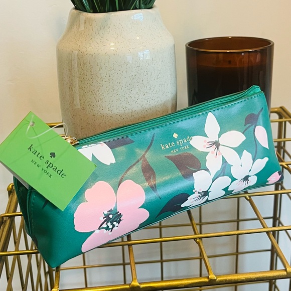 kate spade Other - Kate Spade Green Floral Pencil Case